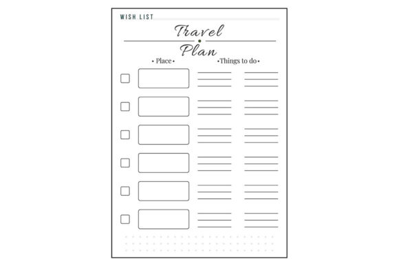 Download Travel List Minimalist Planner Page - Premium Resources