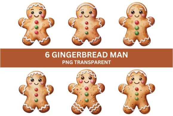 Download Gingerbread Man Clipart PNG Set - Premium Bundle